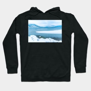 Ice and Snow on Okanagan Lake and Mountains Hoodie